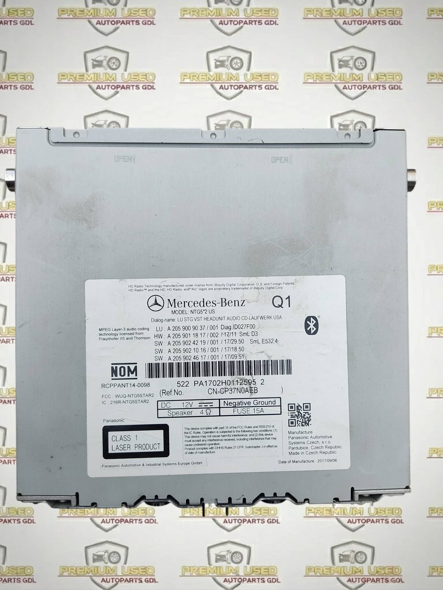 Mercedes-benz Clase c 2015 - 2019 Estereo Delantera Derecho Usado Original
