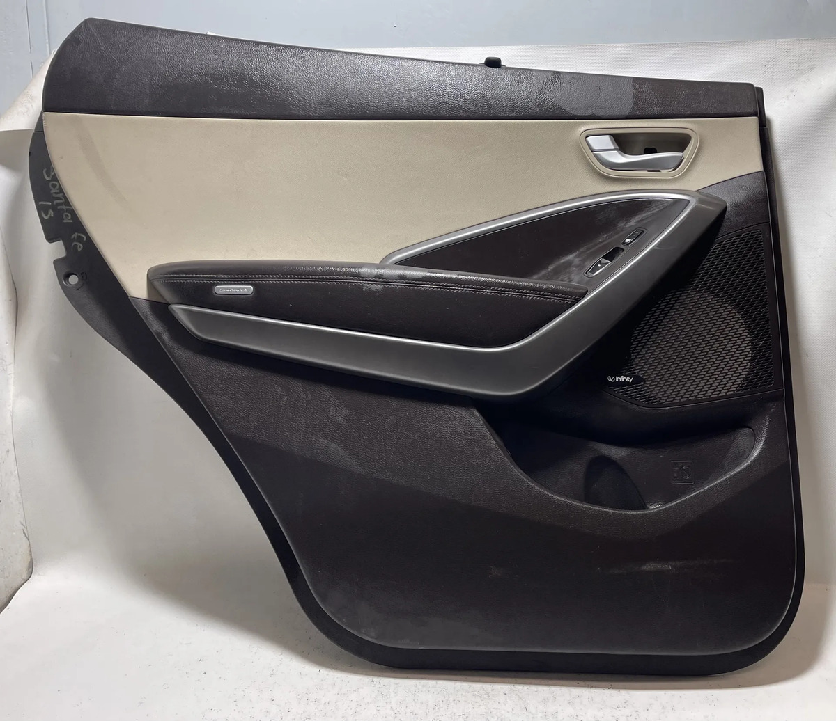 Hyundai Santa Fe 2013 Al 2019 Tapicería Puerta Trasera Izqui Negro