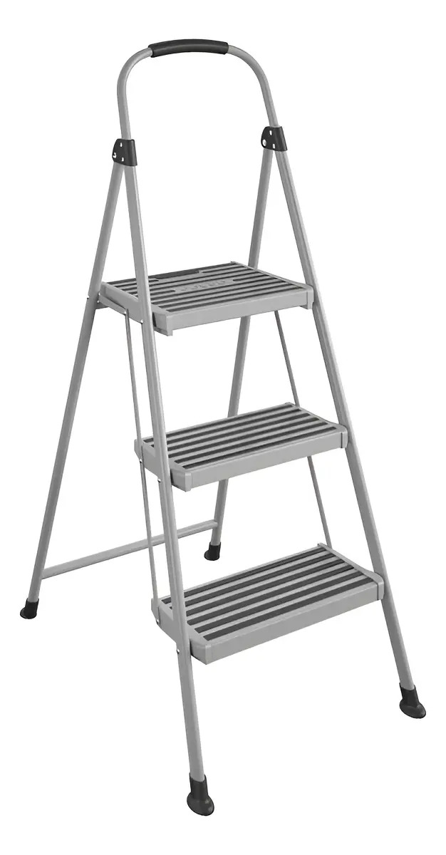 Escalera Plegable Cosco 3 Escalones Ligera Plateado Plateado