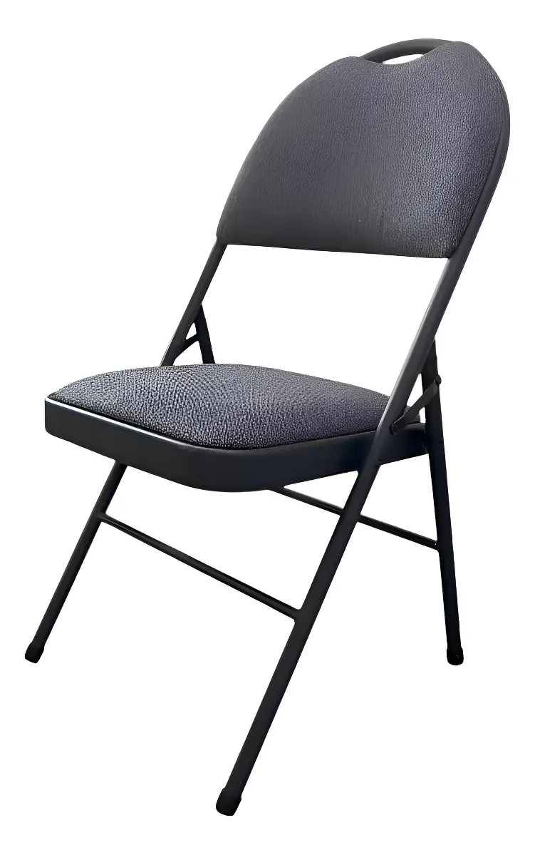 Paquete 2 Silla Plegable Acojinada En Tela Metalica