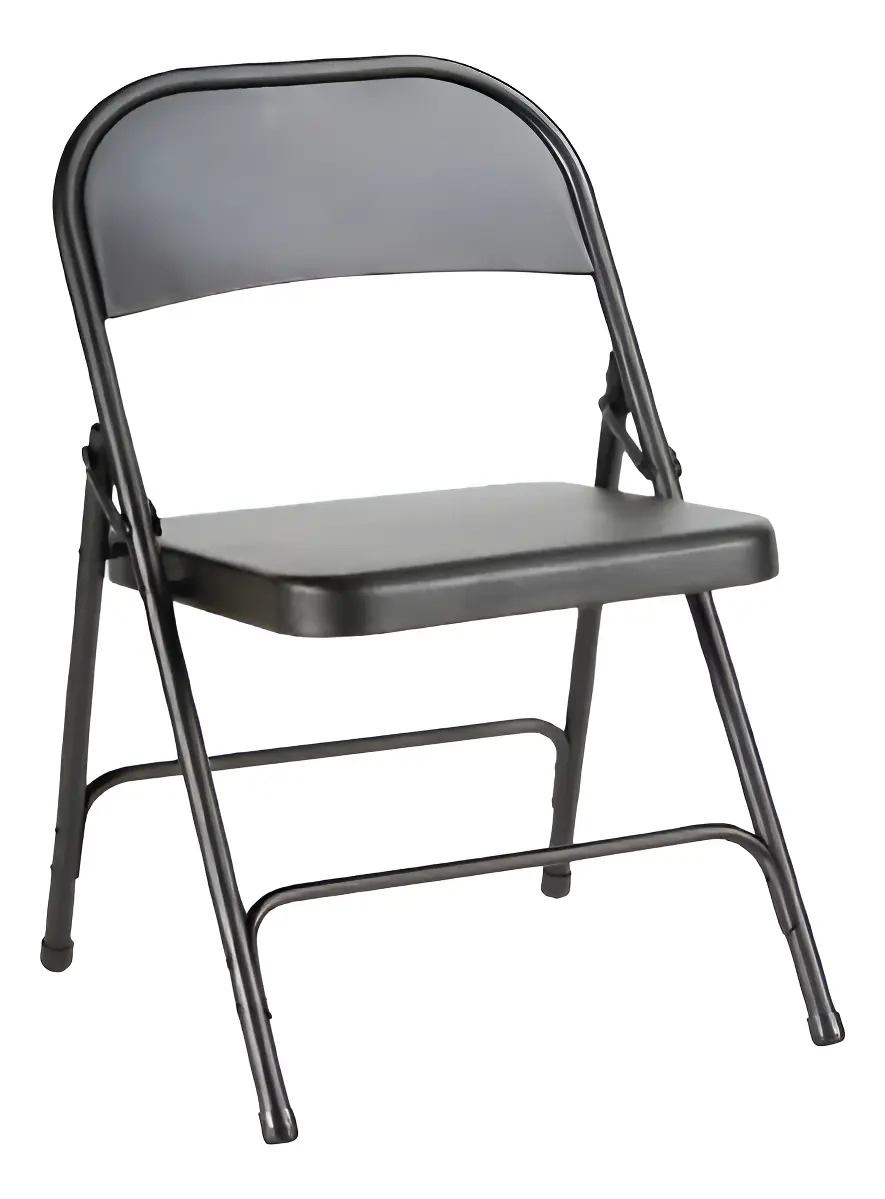 10 Sillas Plegable Metalica Color Gris Oscuro Negro