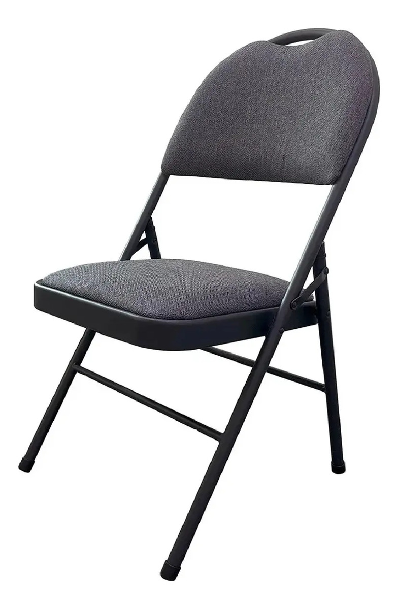 Paquete De 5 Sillas Plegable Acojinada Metalica Envio Gratis Plateado Lisa