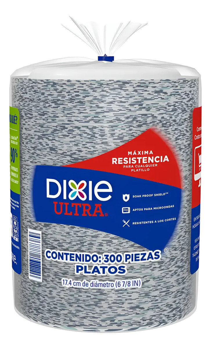 Platos Desechables Dixie 300 Piezas 17.4 Cm Resistentes Blanco