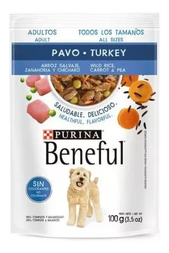 20 Sobres Beneful Adulto Todas Las Razas Sabor Pavo