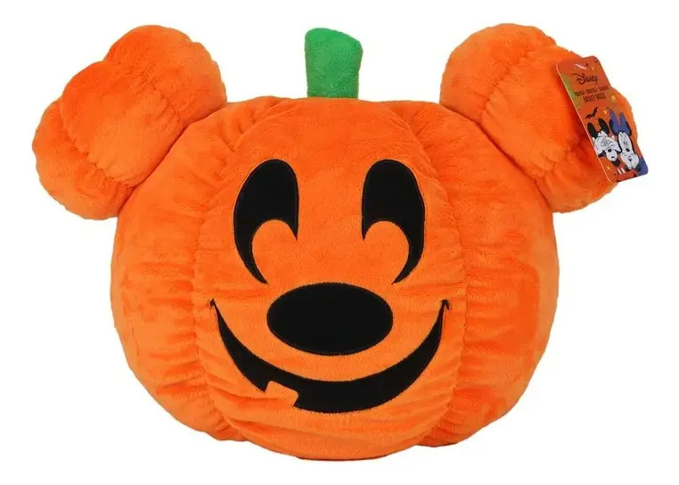 Cojin Decorativo Mickey Halloween Calabaza Naranja Suave