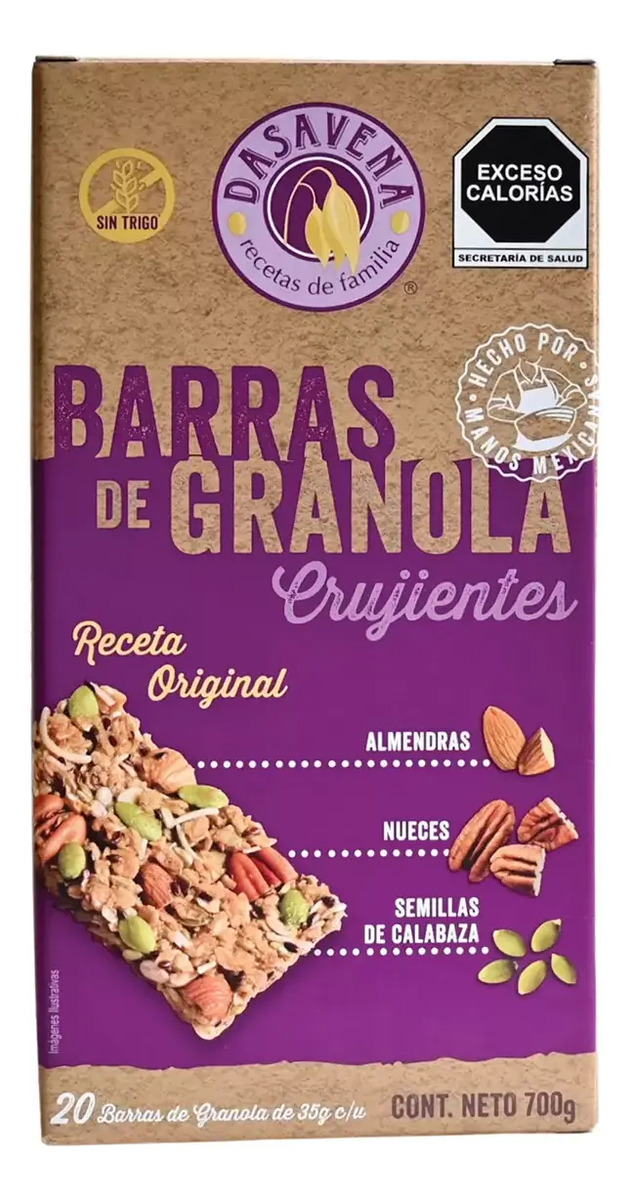 Barra De Granola Crujiente  Dasavena  20 Piezas De 35 Gramos