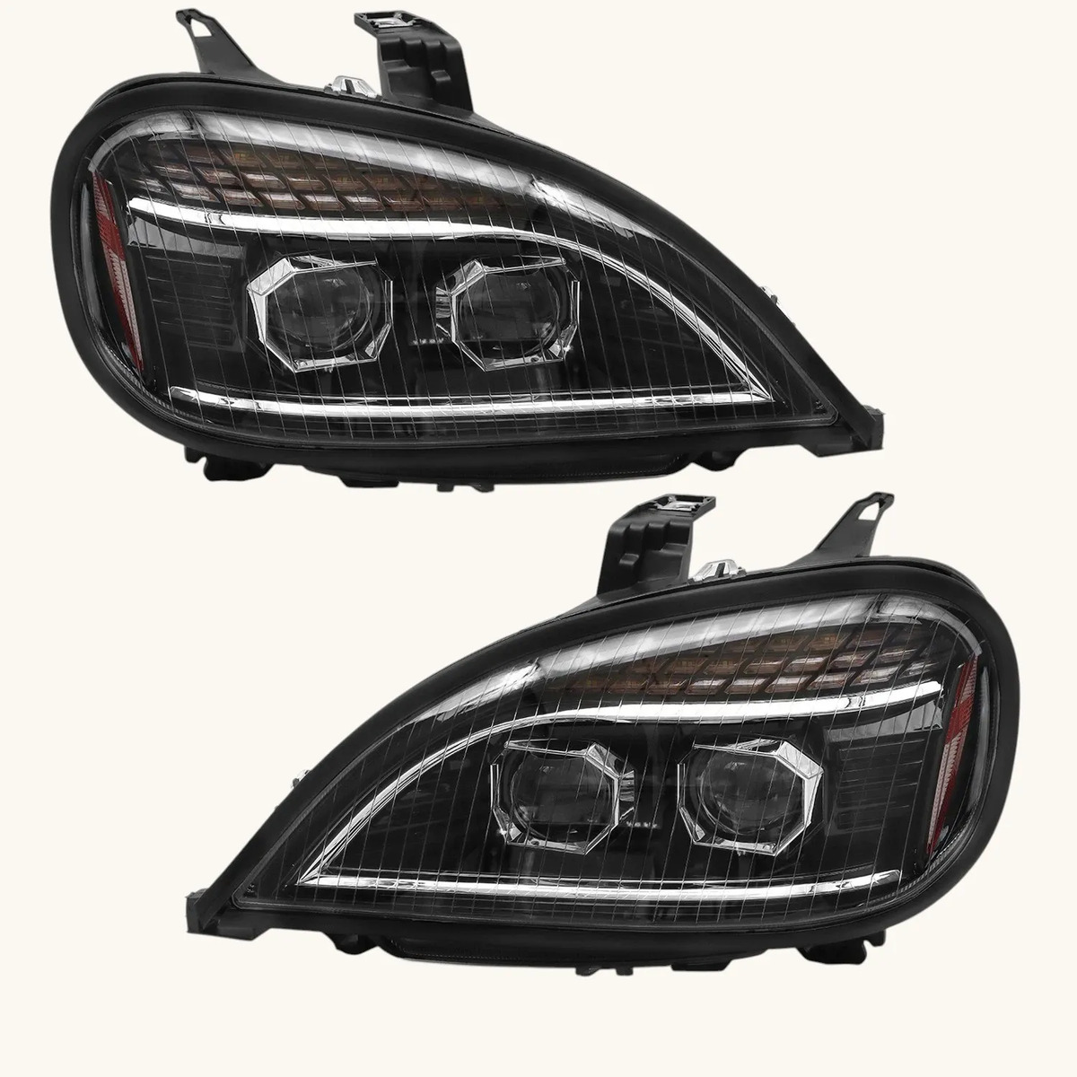 Faros Para Freightliner Columbia 2004-2017 Led Negros Negro