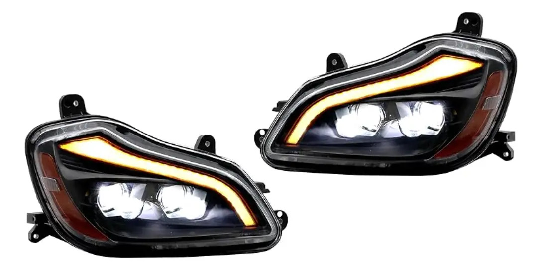 Faros Para Kenworth T680 2013-2021 Led Negros Completos Negros