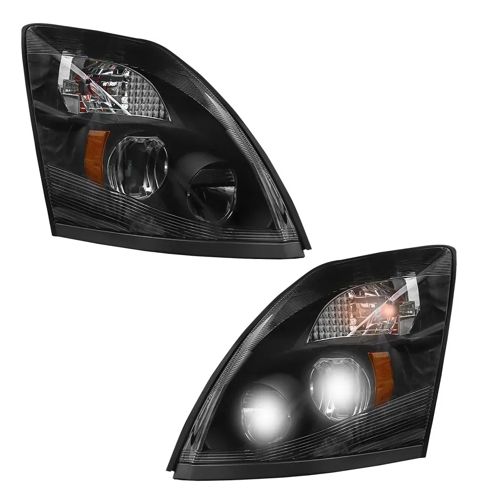 Faros Volvo Vnl 2004-2014 Led Negros Modernos Linea Pesada Negros