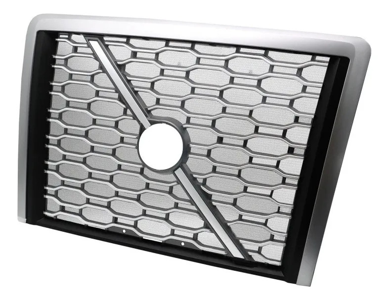 Parrilla Para Volvo Vnl 2018 -2025 C/malla Antiinsectos Gris Cromada Con Negro Brillante
